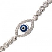 دستبند نقره آسانسوری طرح چشم زخم زنانه دستبند نقره آسانسوری طرح چشم زخم زنانه