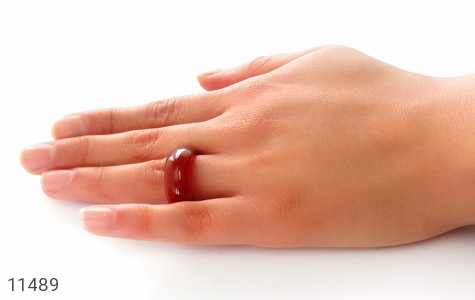 انگشتر عقیق انگشتر عقیق قرمز حلقه سنگی - عکس 5