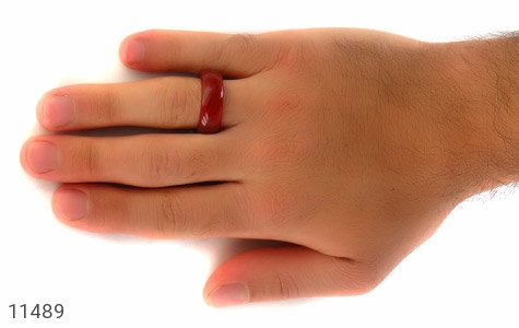 انگشتر عقیق انگشتر عقیق قرمز حلقه سنگی - تصویر 8