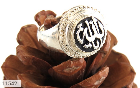 انگشتر نقره انگشتر نقره قلم زنی یا الله هنر دست استاد شرفیان - عکس 5