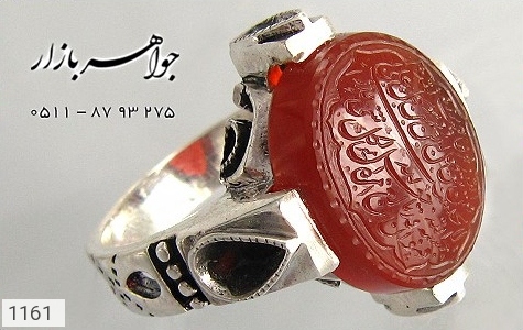 انگشتر عقیق انگشتر عقیق لوکس حکاکی و من یتق الله استاد میر - عکس 1