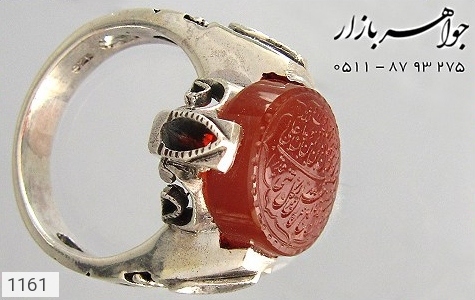 انگشتر عقیق انگشتر عقیق لوکس حکاکی و من یتق الله استاد میر - عکس 3