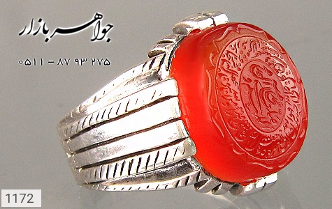 انگشتر عقیق انگشتر عقیق لوکس حکاکی و من یتق الله صلوات استاد ضابطی - تصویر 2