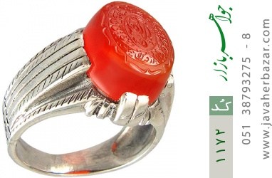 انگشتر عقیق انگشتر عقیق لوکس حکاکی و من یتق الله صلوات استاد ضابطی - کد 1172