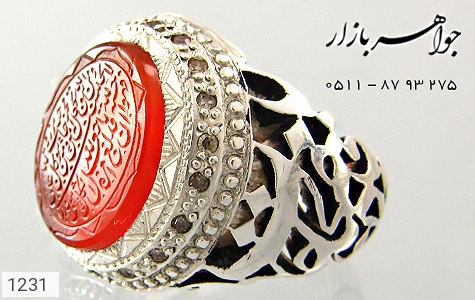انگشتر عقیق انگشتر عقیق یمن لوکس حکاکی و من یتق الله استاد فرج قلم زنی یا کافی المهمات دست ساز - تصویر 4