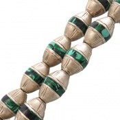 تسبیح یسر و نقره و مالاکیت 33 دانه سوپر مرصع کاری تسبیح یسر و نقره و مالاکیت 33 دانه سوپر مرصع کاری