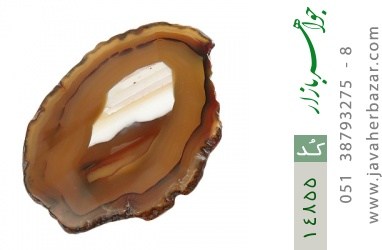 نگین تک عقیق نگین تک عقیق راف درشت طیف قهوه ای - کد 14855
