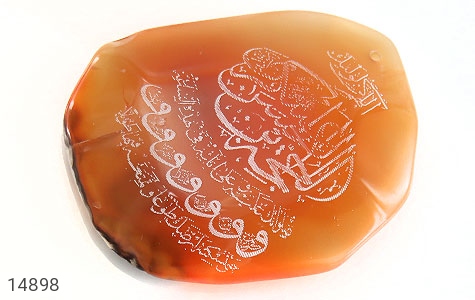 نگین تک عقیق نگین تک عقیق حکاکی دعای فرج - عکس 1
