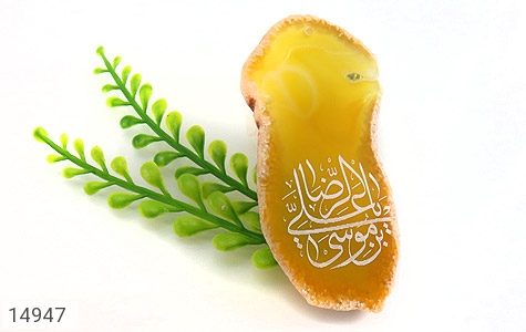 نگین تک عقیق نگین تک عقیق حکاکی یا علی ابن موسی الرضا - تصویر 4