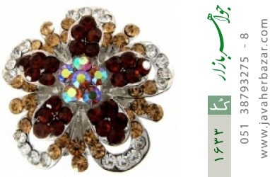 گل سینه نگین تزئینی گل سینه طرح گل زنانه - کد 1633
