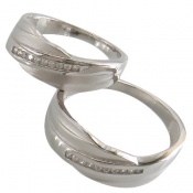 حلقه ازدواج نقره طرح گوهر حلقه ازدواج نقره طرح گوهر