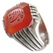 انگشتر عقیق قرمز یمن حکاکی یا فاطمه الزهرا مردانه انگشتر عقیق قرمز یمن حکاکی یا فاطمه الزهرا مردانه
