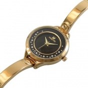 ساعت سواروسکی Swarovski طلائی مجلسی صفحه مشکی زنانه ساعت سواروسکی Swarovski طلائی مجلسی صفحه مشکی زنانه