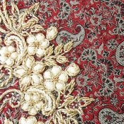 ترمه راند قرمز طرح گلدان گل ترمه راند قرمز طرح گلدان گل