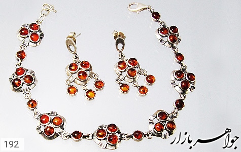 سرویس کهربا سرویس کهربا 40 نگین لهستانی زنانه - عکس 1