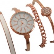 ساعت کلوین تایم Kelvin Time نگین دار مجلسی با ست دستبند زنانه ساعت کلوین تایم Kelvin Time نگین دار مجلسی با ست دستبند زنانه