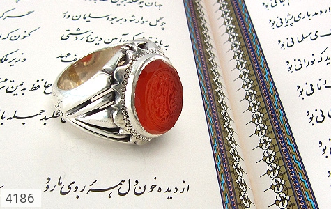انگشتر عقیق انگشتر عقیق یمن لوکس حکاکی امیری حسین و نعم الامیر استاد عبد رکاب دست ساز - عکس 7
