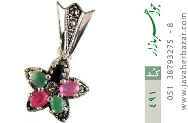 مدال یاقوت مدال یاقوت سرخ کبود زمرد طرح ستاره - کد 491