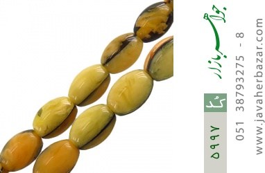 تسبیح نگین تزئینی تسبیح 33 دانه پودر کهربا زیبا و خوشبو - کد 5997