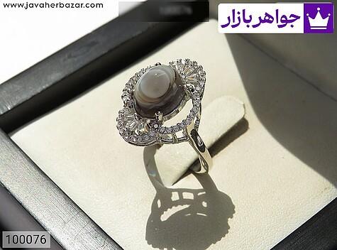 انگشتر عقیق زنانه انگشتر نقره عقیق باباقوری زنانه - 100076