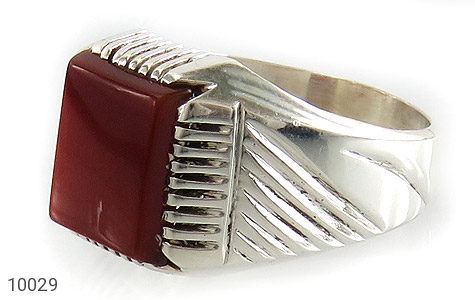 انگشتر نقره عقیق قرمز کلاسیک جذاب مردانه دست ساز - 10029
