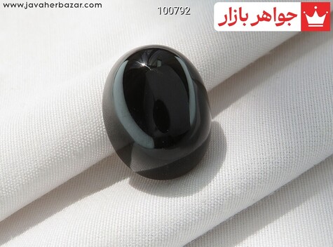 نگین عقیق یمنی سیاه جزع شیک - 100792