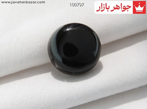 نگین عقیق یمنی سیاه جزع شیک - 100797