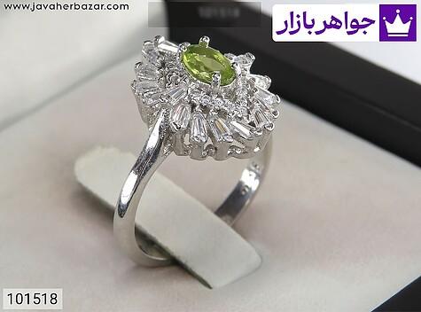 انگشتر نقره زبرجد طرح خاتون زنانه - 101518