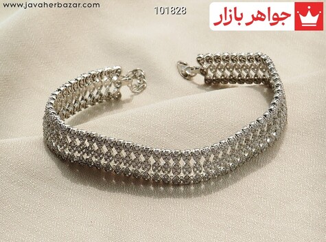 دستبند نقره طرح الناز زنانه - 101828