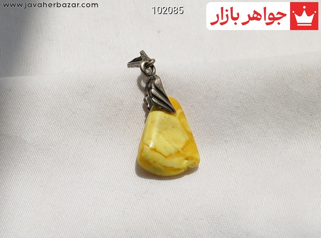 آویز کهربا بولونی لهستان زرد