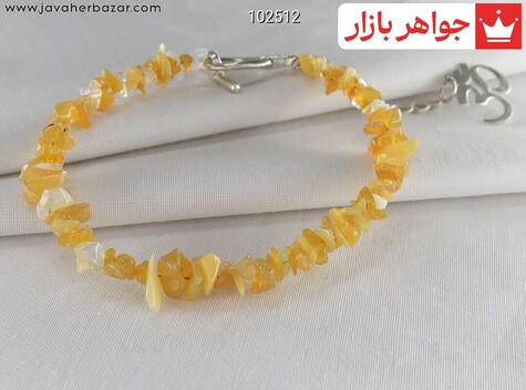 دستبند سنگی نقره اپال خوش رنگ - 102512