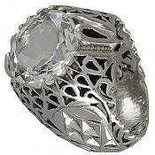 انگشتر نقره در نجف الماس تراش مردانه دست ساز