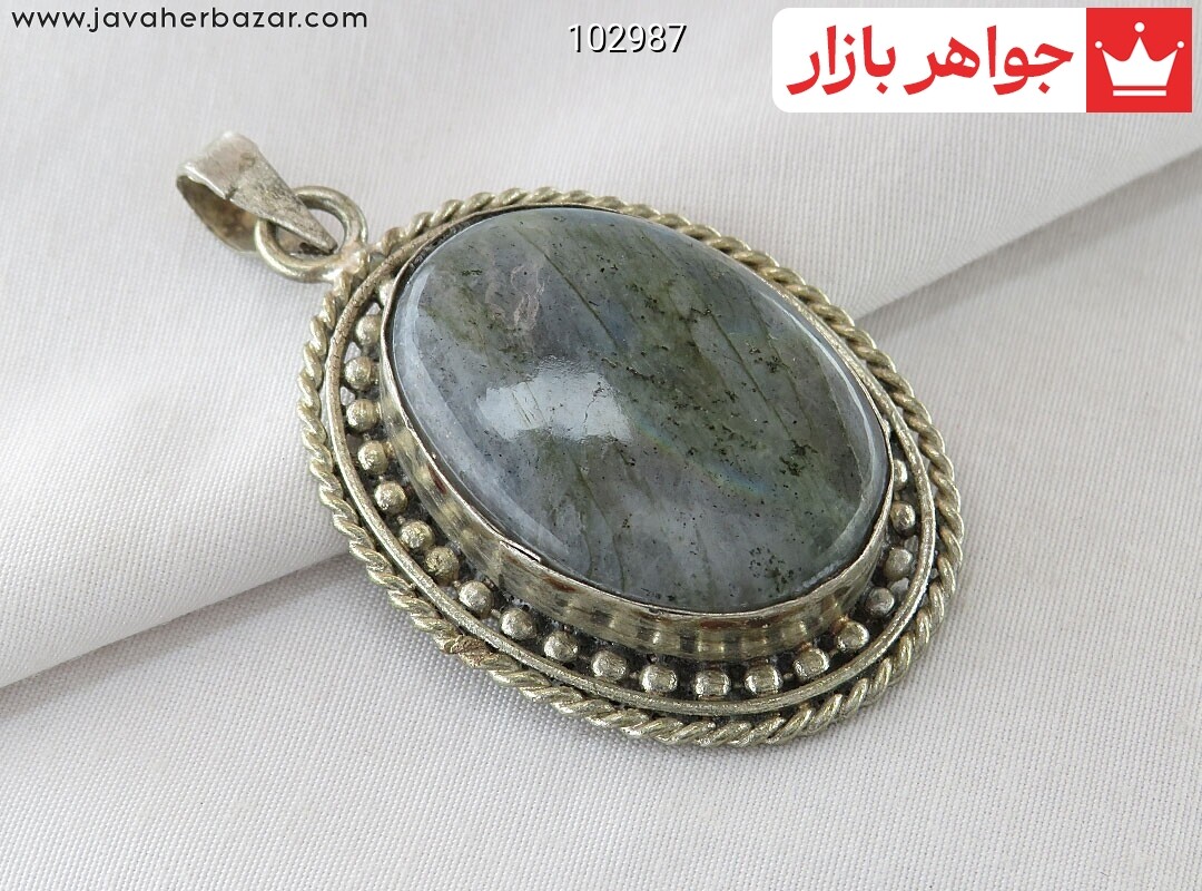 پلاک نقره لابرادوریت جذاب
