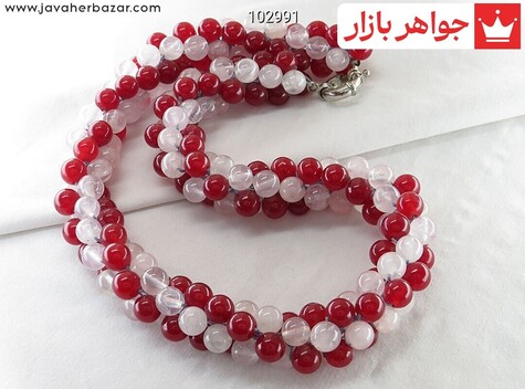 سینه ریز جید و کوارتز طرح سارا - 102991