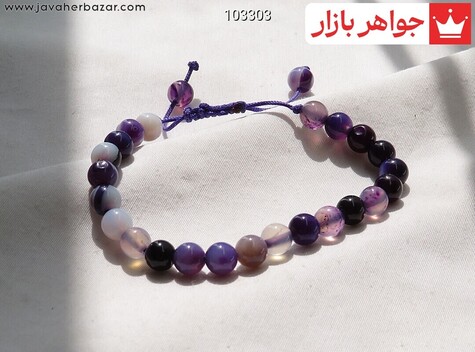 دستبند سنگی عقیق خوشرنگ - 103303