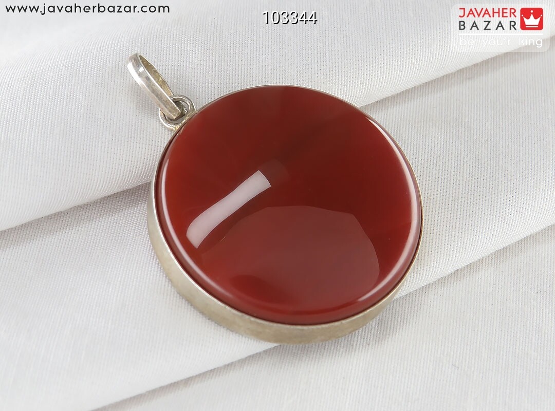 گردنبند نقره عقیق خوش رنگ