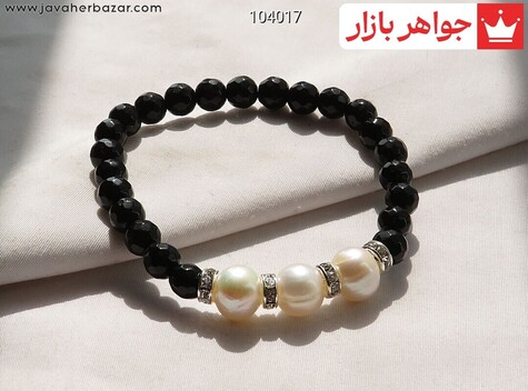 دستبند سنگی مروارید طرح ترنم زنانه - 104017