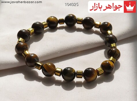 دستبند سنگی چشم ببر خوش طرح زنانه - 104025