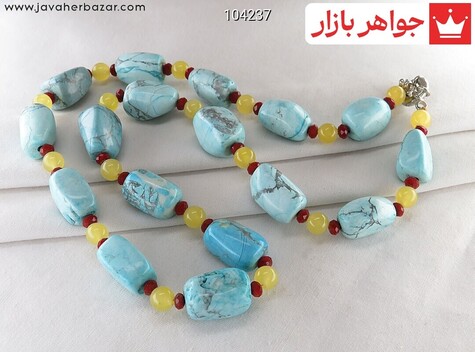 سینه ریز سنگی جید وفیروزه سنتاتیک - 104237