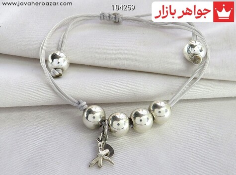 دستبند نقره طرح گوی شاپرک زنانه - 104259