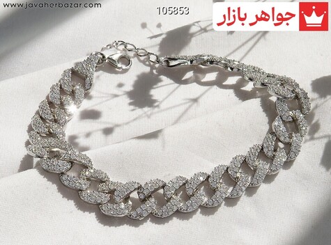 دستبند نقره طرح کارتیر جواهری زنانه - 105853