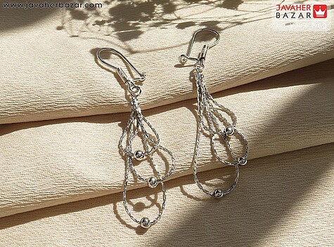 گوشواره نقره آویز اشکی
