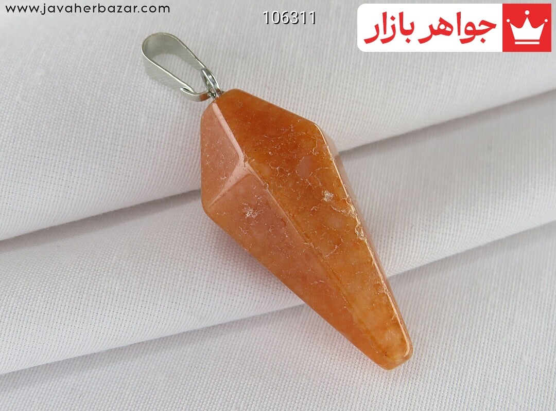 گردنبند سنگ خون هندی طرح منشوری
