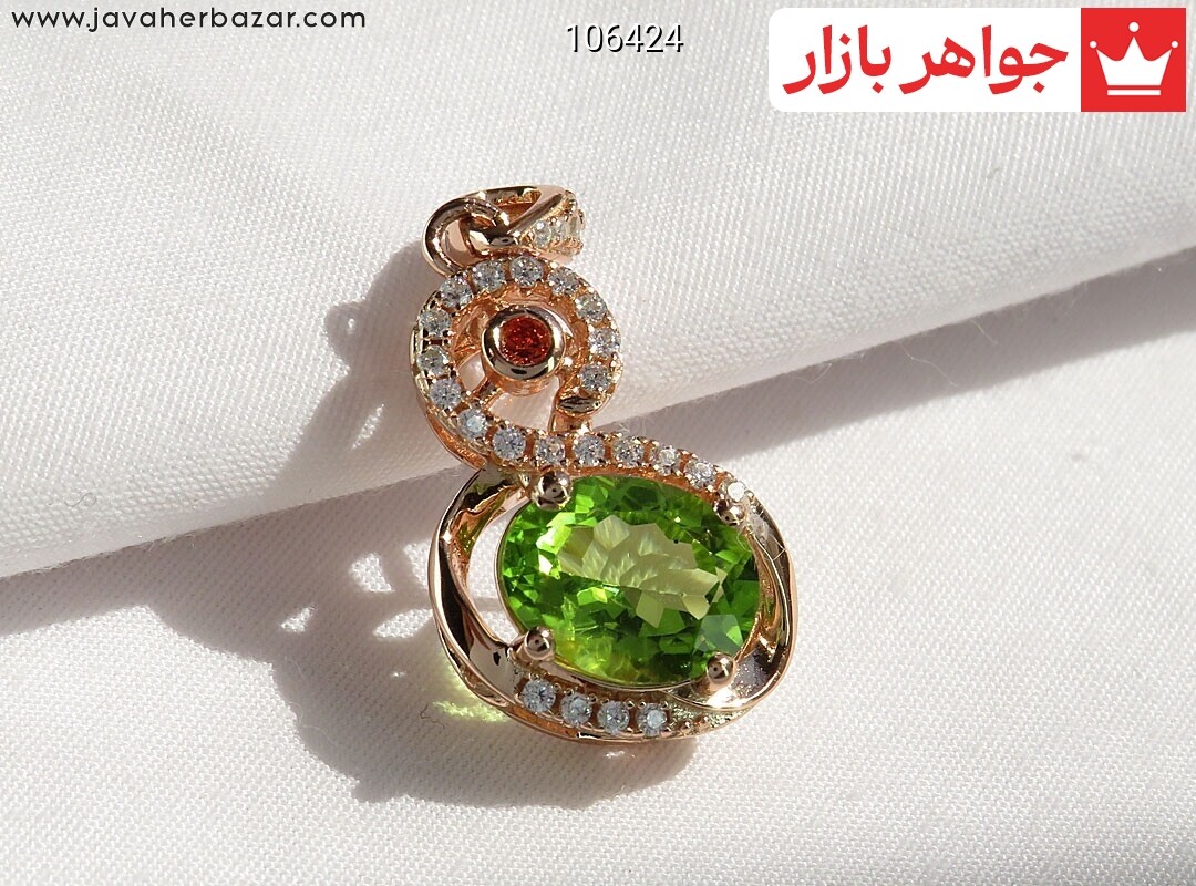 آویز نقره زبرجد طرح سحر