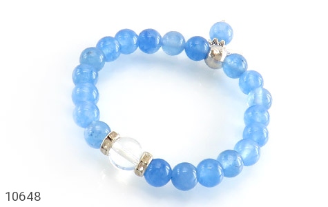 دستبند جید آبی خوش رنگ زنانه - 10648