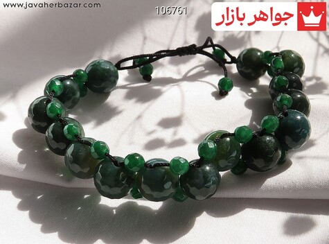 دستبند جید و عقیق خوش رنگ - 106761