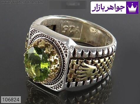 انگشتر زبرجد مردانه انگشتر نقره زبرجد شیک مردانه - 106824