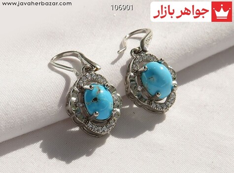 گوشواره نقره فیروزه نیشابوری خوش طبع - 106901
