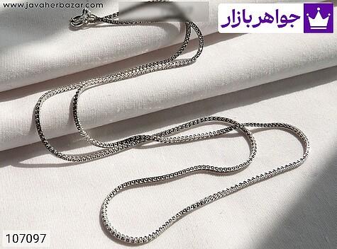 زنجیر نقره 50 سانتی ماری تراش شکیل ایتالیایی - 107097
