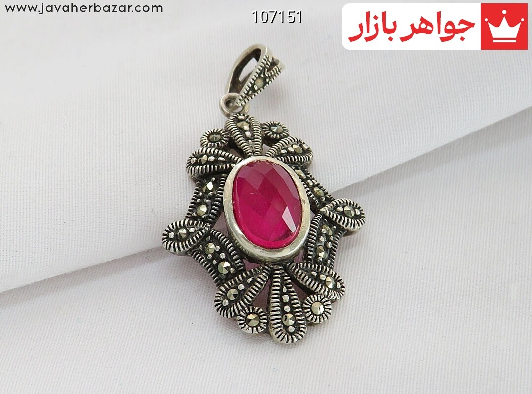 گردنبند نقره یاقوت سنتاتیک